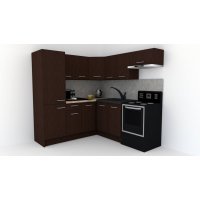 Bucatarie de Colt GENA NEW 10 ST. 190-200, Fara Corp de Cuptor, Wenge / Decor 8548